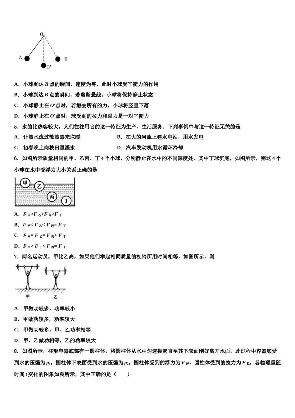 吉林省长春市吉大尚德学校2024年物理八下期末调研试题含解析.doc_第2页