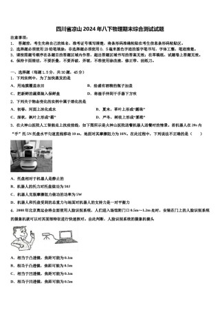 四川省凉山2024年八下物理期末综合测试试题含解析.doc