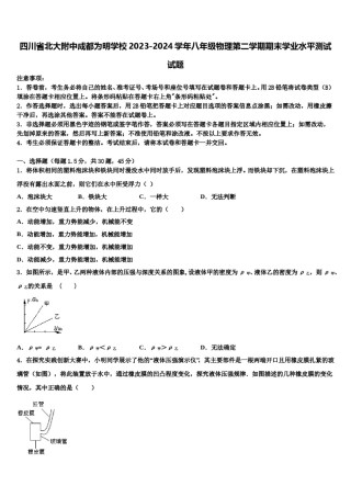 四川省北大附中成都为明学校2023-2024学年八年级物理第二学期期末学业水平测试试题含解析.doc