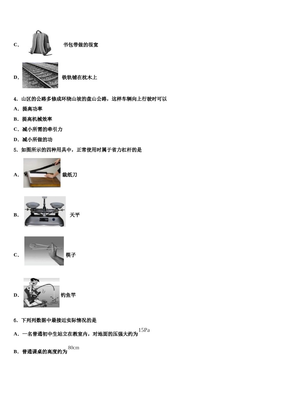 四川省北师大广安实验学校2024年八下物理期末质量检测试题含解析.doc_第2页