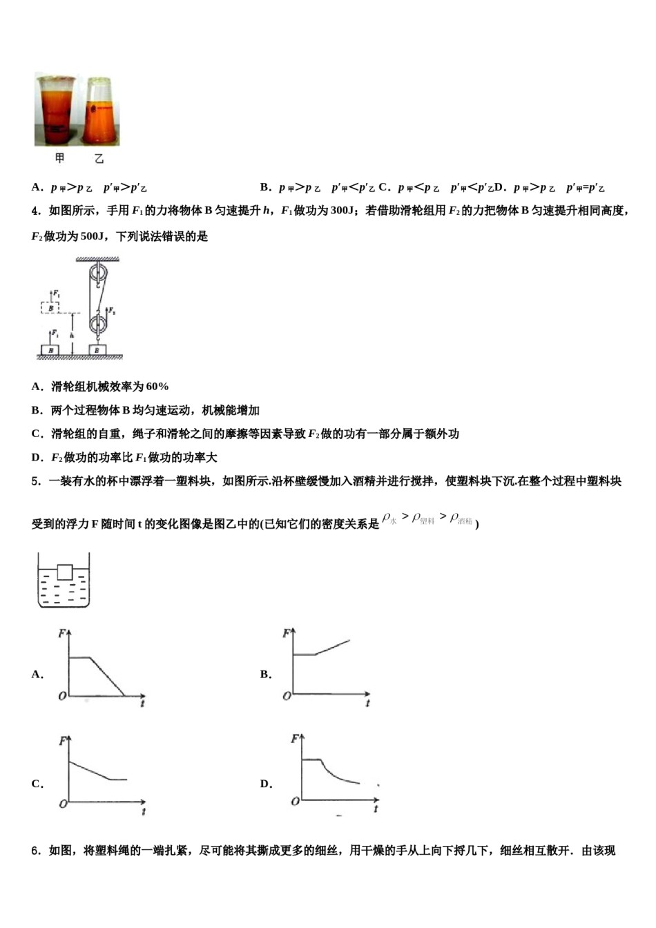 四川省岳池县联考2024年八下物理期末综合测试试题含解析.doc_第2页