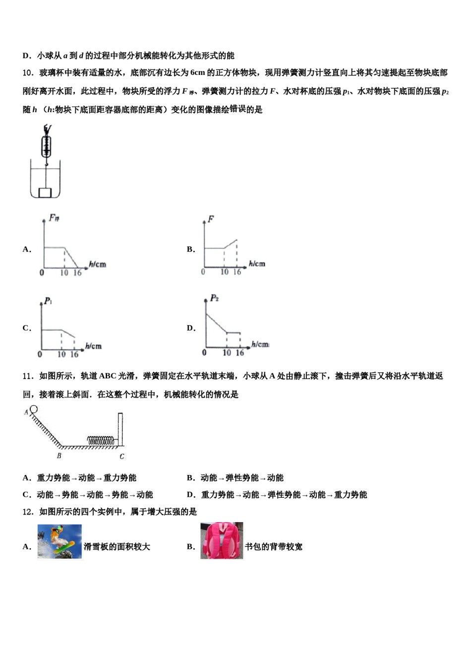 四川省巴中学市巴中学2024届八下物理期末考试试题含解析.doc_第3页