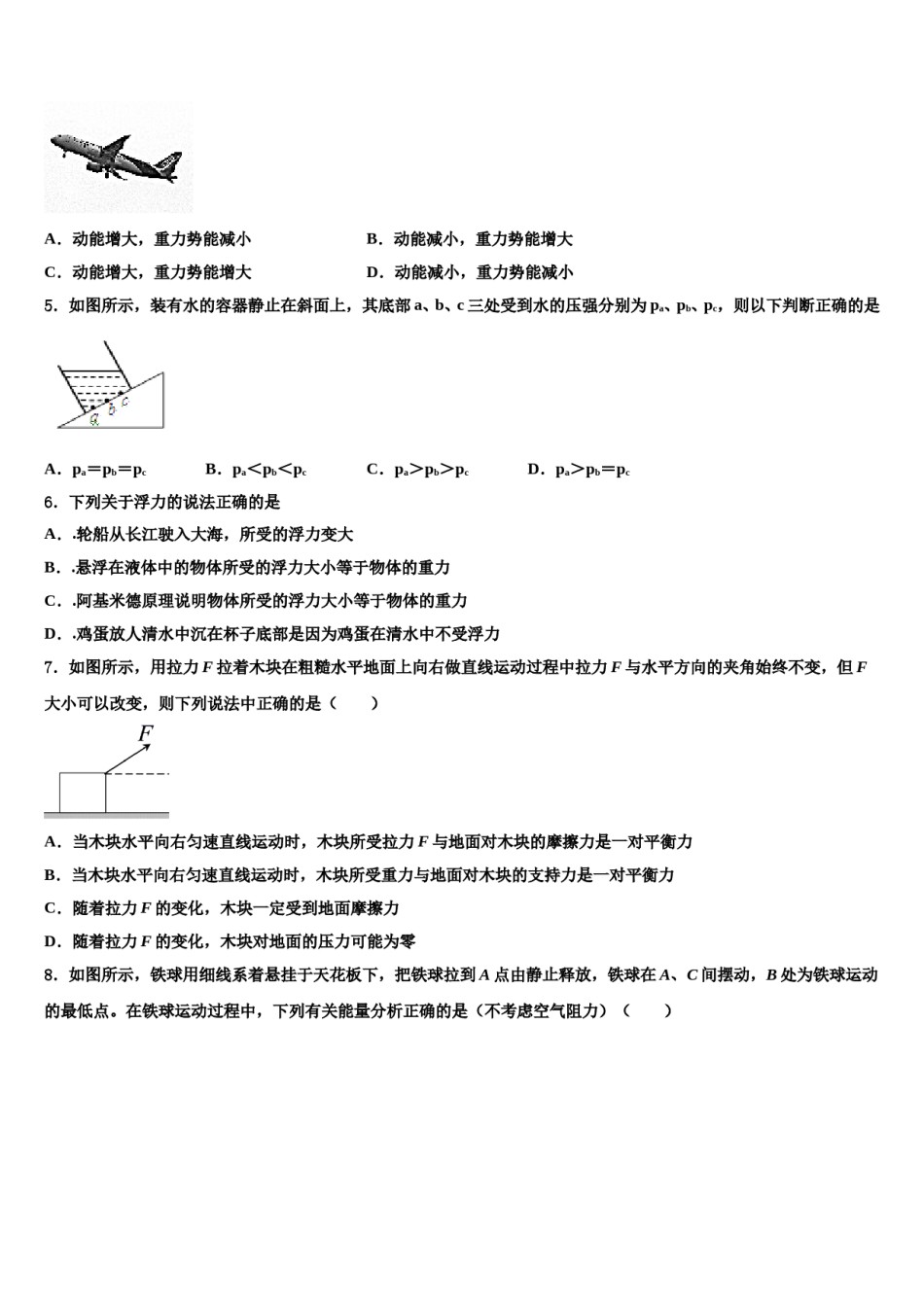 四川省眉山市龙正区2024届八年级物理第二学期期末检测模拟试题含解析.doc_第2页