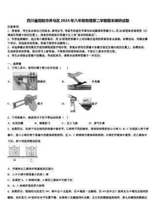 四川省简阳市养马区2024年八年级物理第二学期期末调研试题含解析.doc