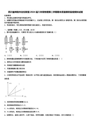 四川省绵阳市名校联盟2024届八年级物理第二学期期末质量跟踪监视模拟试题含解析.doc