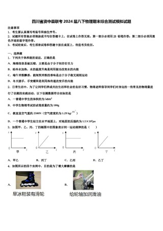 四川省资中县联考2024届八下物理期末综合测试模拟试题含解析.doc