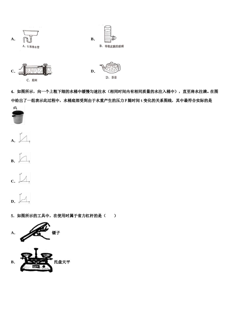 四川省邛崃市高埂中学2024年八年级物理第二学期期末统考模拟试题含解析.doc_第2页