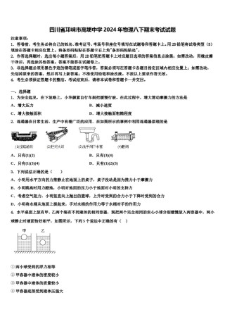 四川省邛崃市高埂中学2024年物理八下期末考试试题含解析.doc