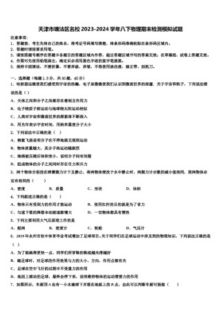 天津市塘沽区名校2023-2024学年八下物理期末检测模拟试题含解析.doc