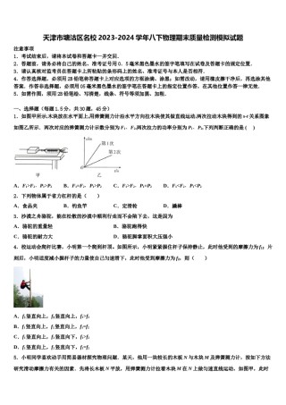 天津市塘沽区名校2023-2024学年八下物理期末质量检测模拟试题含解析.doc