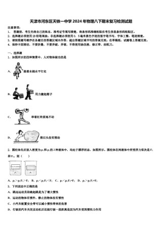天津市河东区天铁一中学2024年物理八下期末复习检测试题含解析.doc