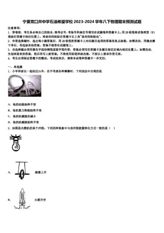 宁夏宽口井中学石油希望学校2023-2024学年八下物理期末预测试题含解析.doc
