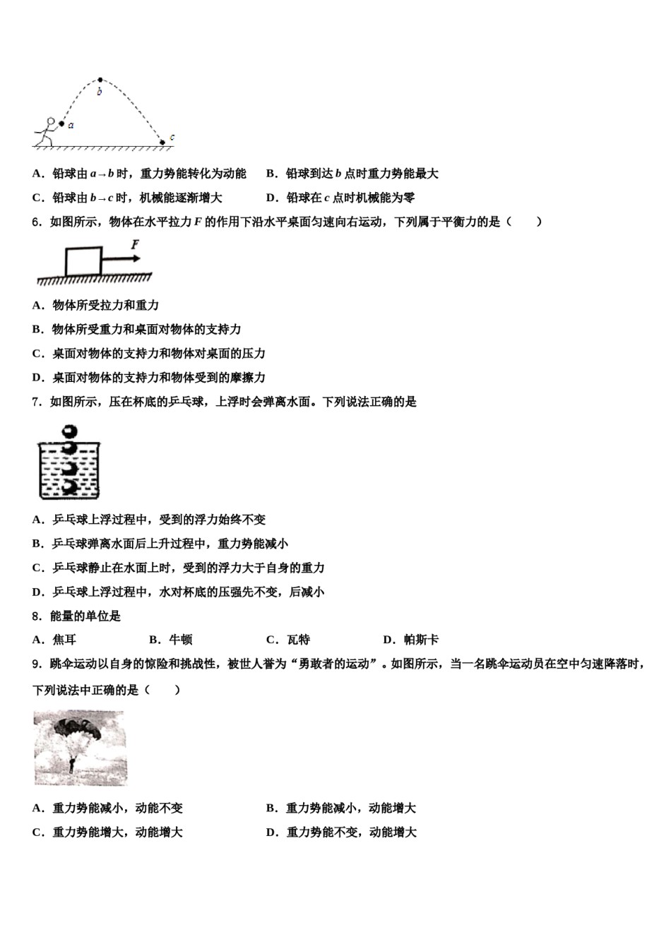 安徽省合肥市第四十五中学2023-2024学年八年级物理第二学期期末学业质量监测试题含解析.doc_第2页