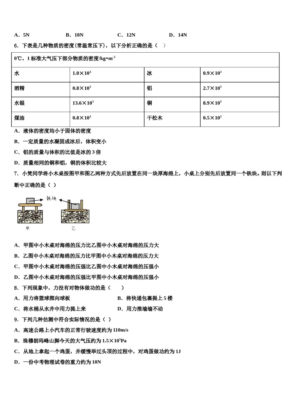 安徽省合肥市行知学校2024届物理八下期末达标检测模拟试题含解析.doc_第2页