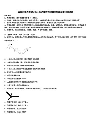 宜春市重点中学2024年八年级物理第二学期期末预测试题含解析.doc