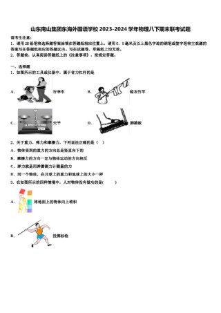 山东南山集团东海外国语学校2023-2024学年物理八下期末联考试题含解析.doc