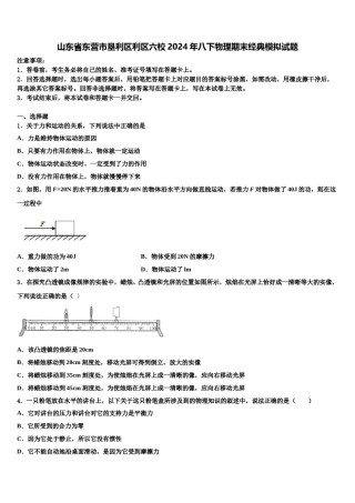 山东省东营市垦利区利区六校2024年八下物理期末经典模拟试题含解析.doc