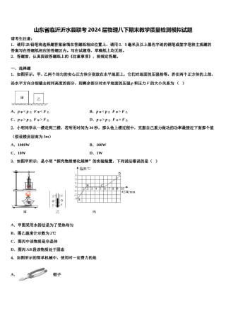 山东省临沂沂水县联考2024届物理八下期末教学质量检测模拟试题含解析.doc