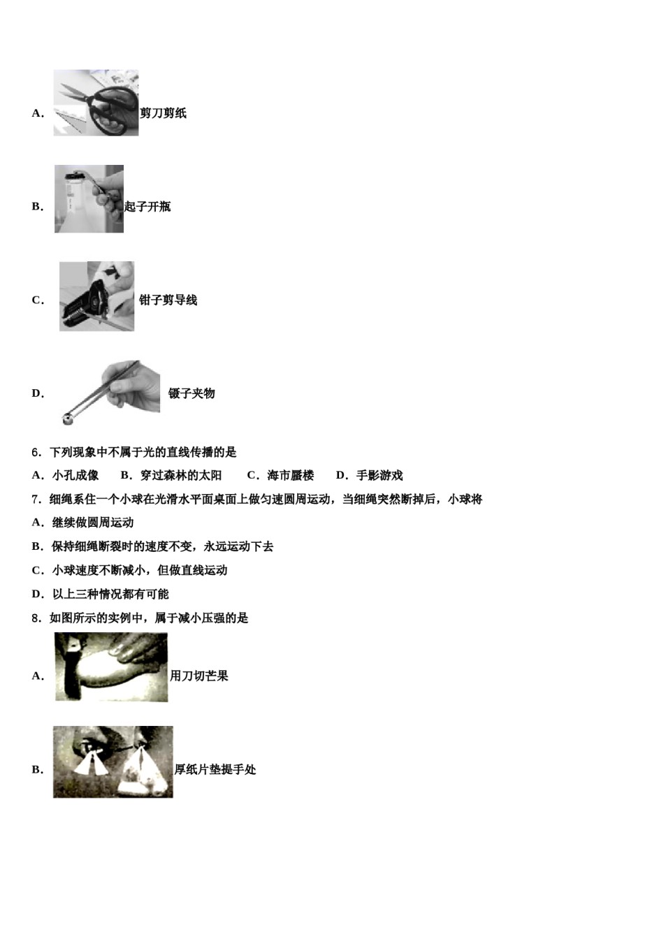 山东省广饶经济开发区乐安中学2024届八下物理期末联考试题含解析.doc_第2页