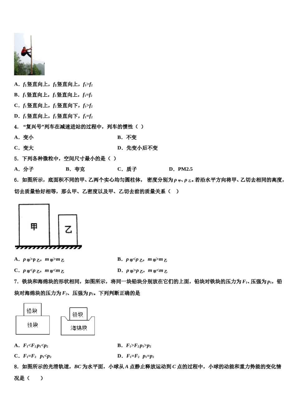 山东省济宁市第十三中学2024届八下物理期末复习检测模拟试题含解析.doc_第2页