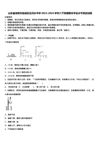 山东省淄博市临淄区边河乡中学2023-2024学年八下物理期末学业水平测试试题含解析.doc