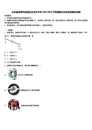 山东省淄博市临淄区边河乡中学2024年八下物理期末达标检测模拟试题含解析.doc
