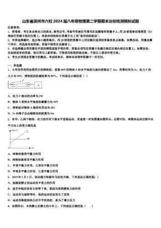 山东省滨州市六校2024届八年级物理第二学期期末达标检测模拟试题含解析.doc