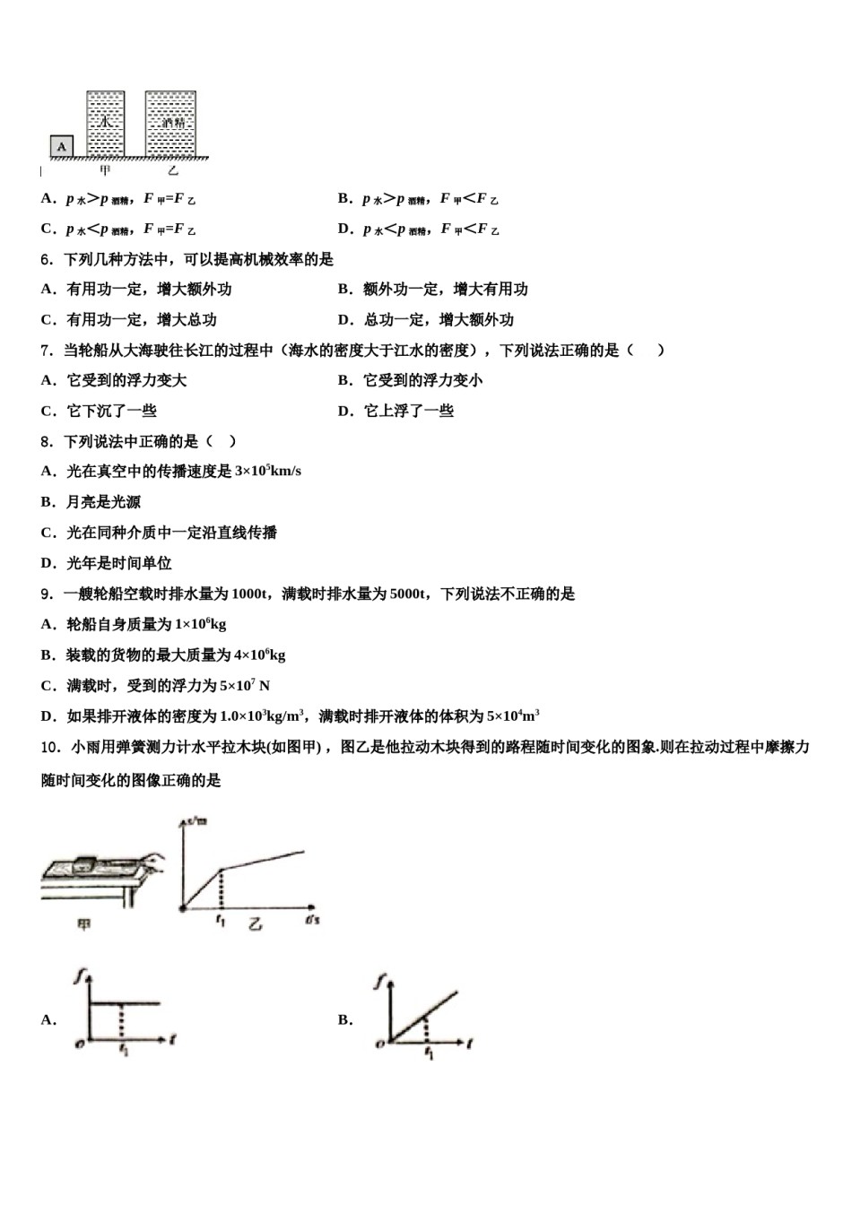 山东省潍坊市峡山经济开发区2024届物理八下期末监测模拟试题含解析.doc_第2页