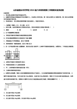 山东省烟台市芝罘区2024届八年级物理第二学期期末监测试题含解析.doc