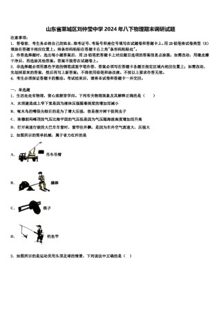 山东省莱城区刘仲莹中学2024年八下物理期末调研试题含解析.doc