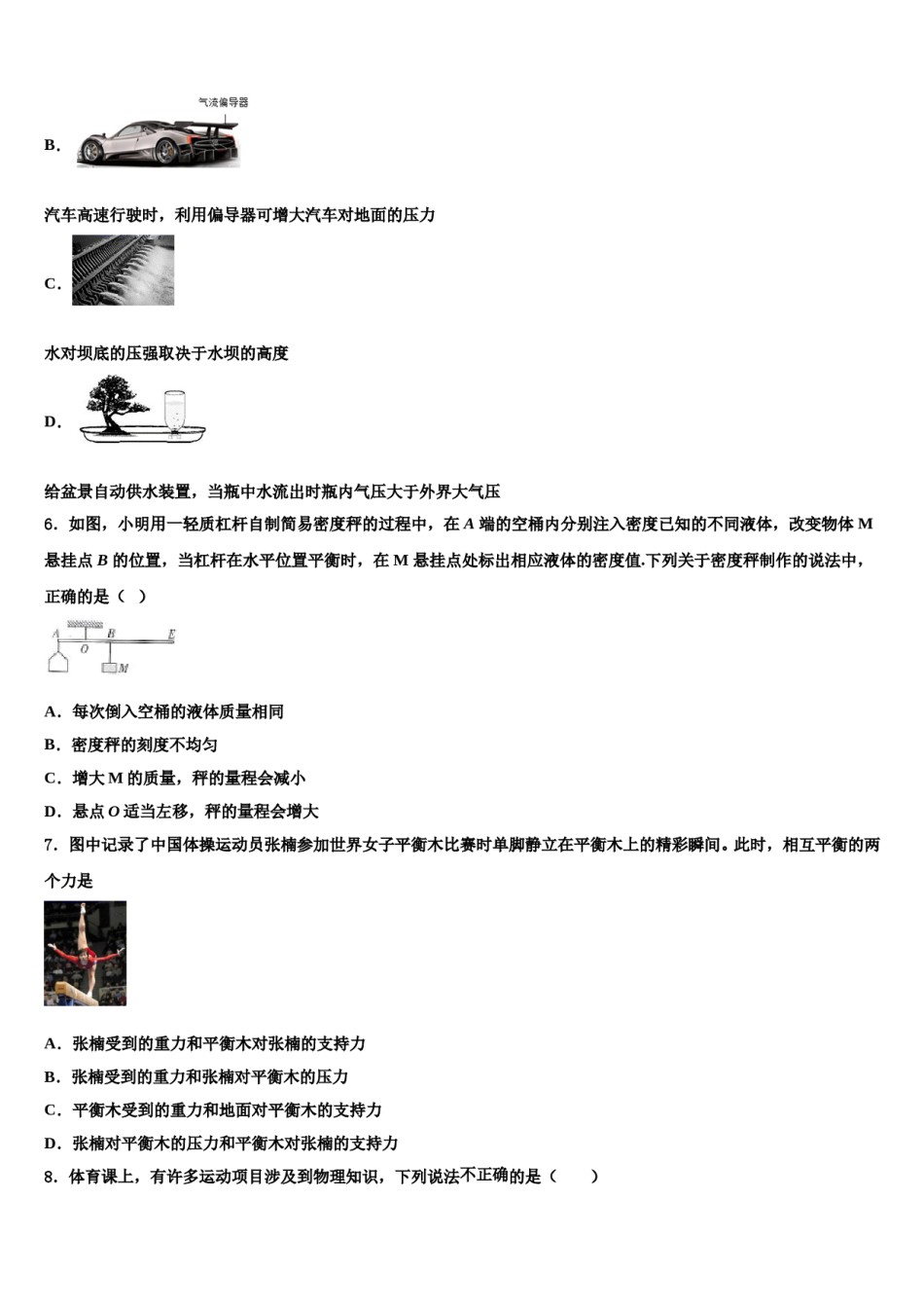 山东省诸城市2024届八年级物理第二学期期末复习检测模拟试题含解析.doc_第2页