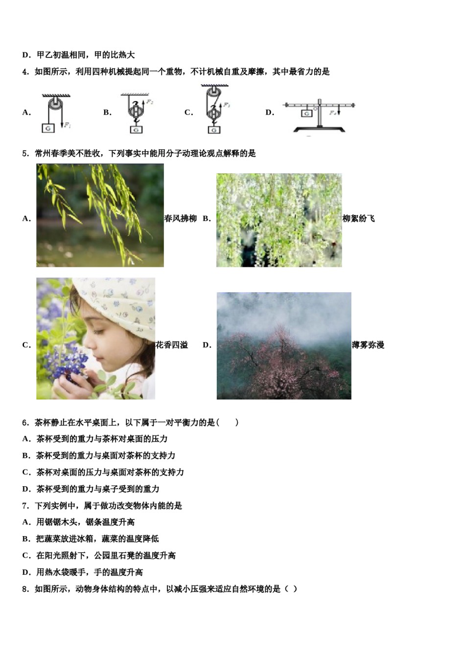山东省青岛4中2024年八年级物理第二学期期末联考试题含解析.doc_第2页
