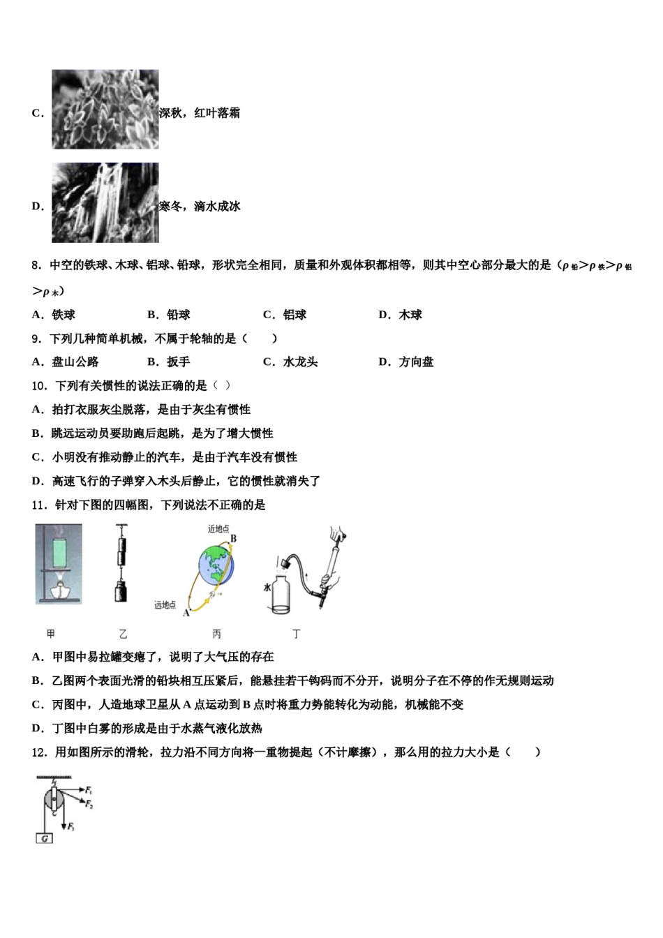 山东阳谷县联考2024年八年级物理第二学期期末质量检测试题含解析.doc_第3页