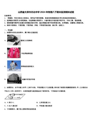 山西省太原市志达中学2024年物理八下期末监测模拟试题含解析.doc