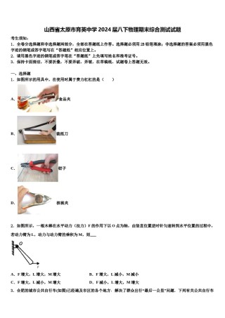 山西省太原市育英中学2024届八下物理期末综合测试试题含解析.doc