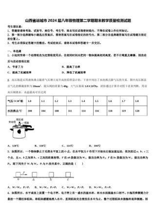山西省运城市2024届八年级物理第二学期期末教学质量检测试题含解析.doc
