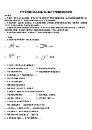 广东省中学山市小榄镇2024年八下物理期末检测试题含解析.doc