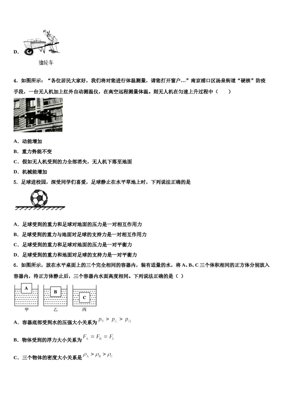广东省佛山市南海区狮山镇2024届物理八下期末监测试题含解析.doc_第2页