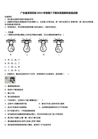 广东省宝塔实验2024年物理八下期末质量跟踪监视试题含解析.doc