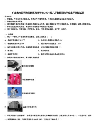 广东省市深圳市龙岗区南湾学校2024届八下物理期末学业水平测试试题含解析.doc