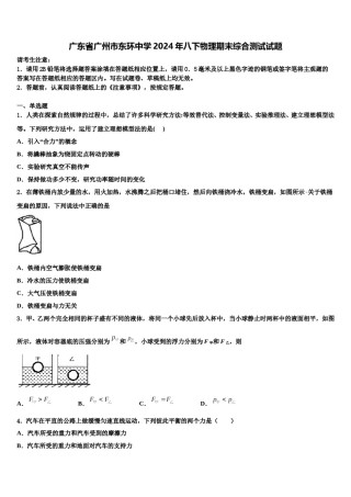 广东省广州市东环中学2024年八下物理期末综合测试试题含解析.doc