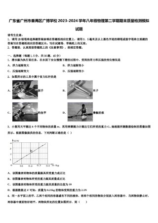 广东省广州市番禺区广博学校2023-2024学年八年级物理第二学期期末质量检测模拟试题含解析.doc