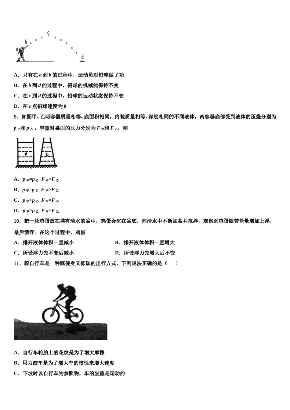 广东省惠州市惠城区第一中学2023-2024学年物理八下期末调研模拟试题含解析.doc_第3页