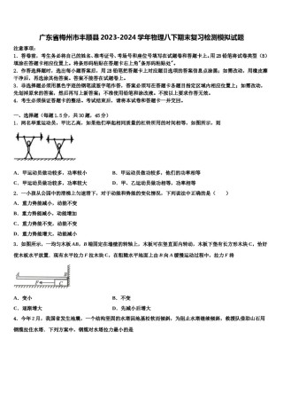 广东省梅州市丰顺县2023-2024学年物理八下期末复习检测模拟试题含解析.doc