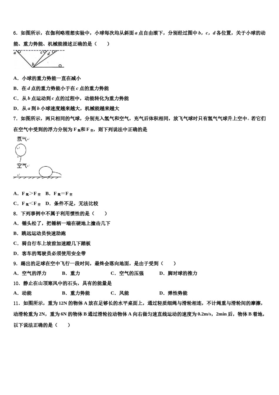 广东省深圳中学2023-2024学年八年级物理第二学期期末预测试题含解析.doc_第2页