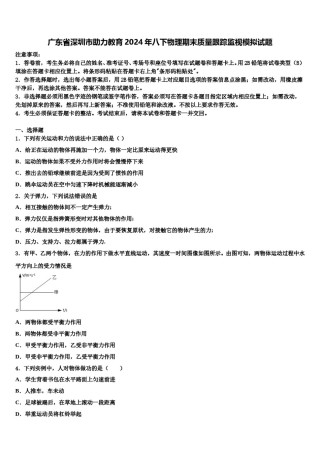 广东省深圳市助力教育2024年八下物理期末质量跟踪监视模拟试题含解析.doc
