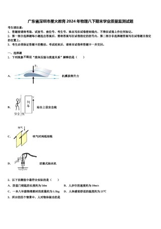 广东省深圳市星火教育2024年物理八下期末学业质量监测试题含解析.doc