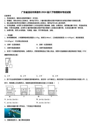 广东省清远市英德市2024届八下物理期末考试试题含解析.doc