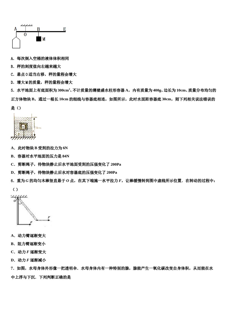 广东省肇庆第四中学2024届八年级物理第二学期期末达标检测试题含解析.doc_第2页