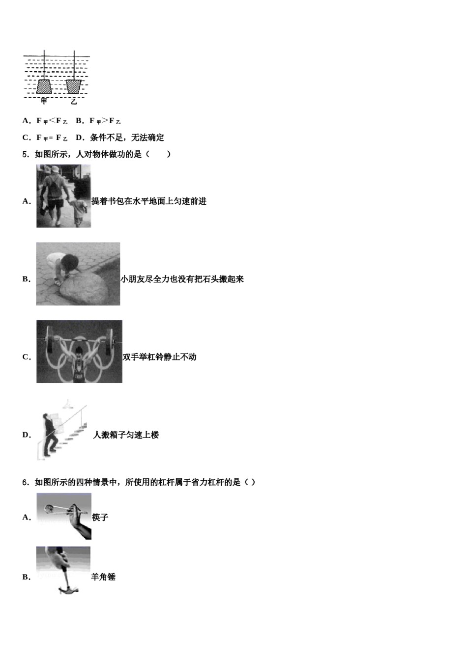 广西南宁市广西大学附属中学2024届八下物理期末质量检测试题含解析.doc_第2页
